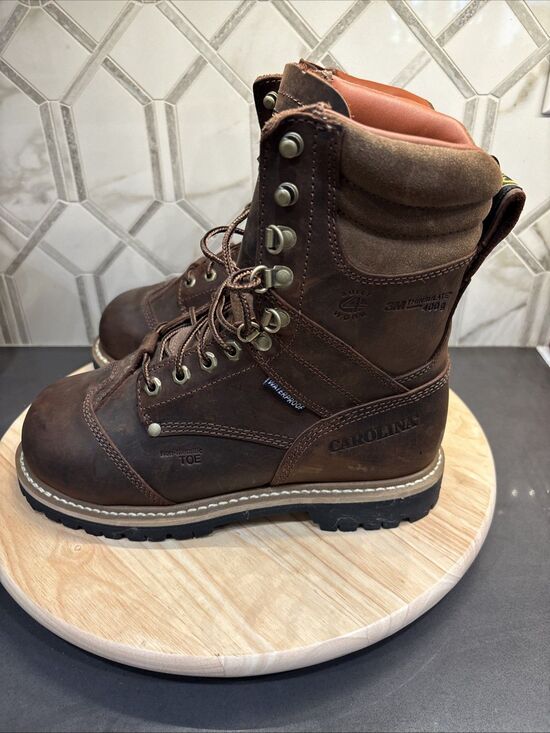 Carolina Waterproof Leather Logger Work Boots Brown Mens Sz 8 3E Wide CA7921 main image 11
